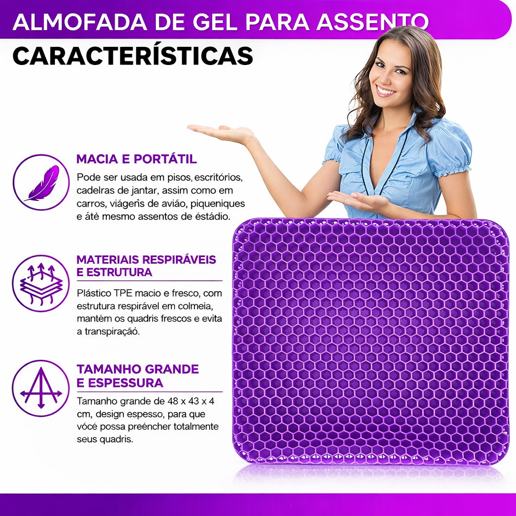 Diga Adeus às Dores nas Costas – Almofada de Gel com Alívio Imediato