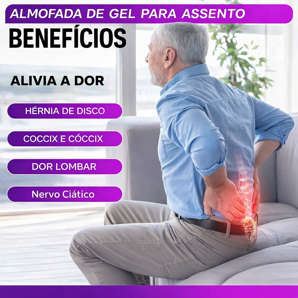 Diga Adeus às Dores nas Costas – Almofada de Gel com Alívio Imediato